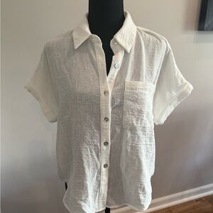 Monteau White Casual Button Down Shirt
